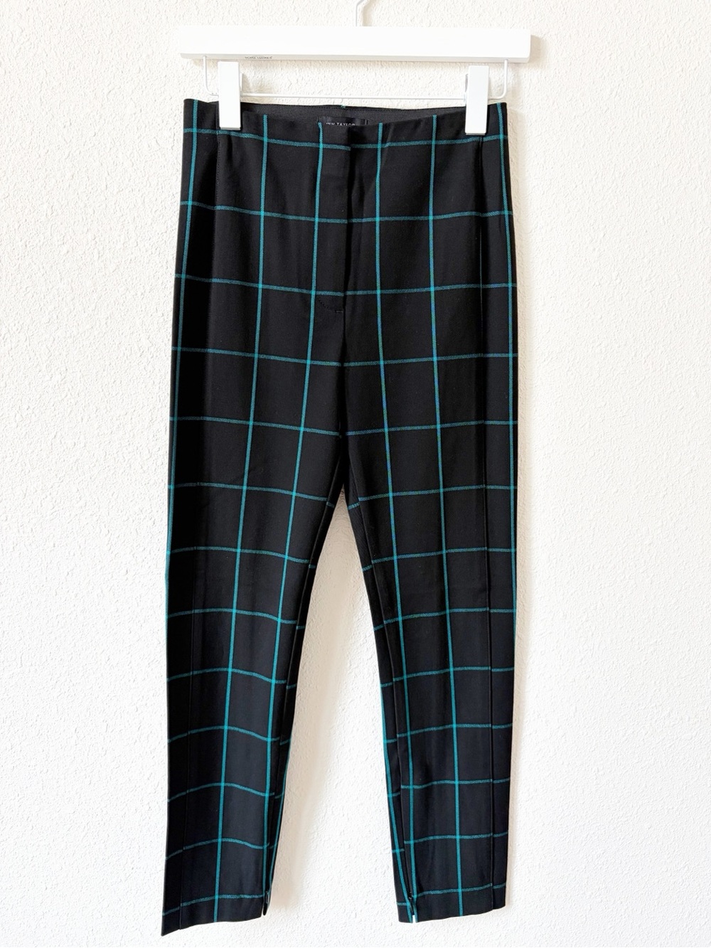 Ann Taylor Audrey Pant Windowpane Plaid Size 2 Petite Career Holiday Preppy